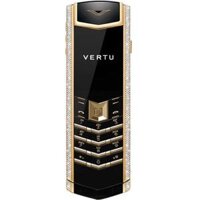 Vertu Signature V Black Gold Diamond Iron Alligator