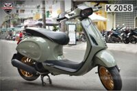 Vespa Sprint wrap xanh khaki