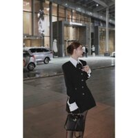 Vest dáng váy HINSTORE79  kèm quần short phối tay lật cổ trắng - 264