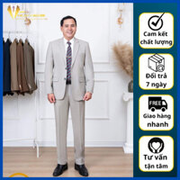 Vest hồng ngọc trung niên cao cấp, bộ vest trung niên, trung tuổi xuất khẩu ( Tặng cà vạt )