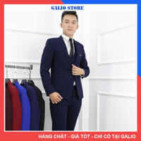 Vest nam 1 cúc màu than, đen,Áo khoác nam blazer from dáng Hàn Quốc 2 lớp - GALIO