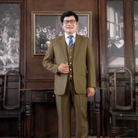 Vest Trung Niên nam Cao Cấp Hồng Ngọc, bộ comple trung tuổi vải nhập khẩu tặng kèm Canavat