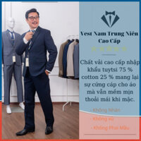 Vest Trung Niên Nam Cao Cấp, Bộ Vét Nam Hồng Ngọc Chất Liệu Tuýt Si Nhập Khẩu, Com Lê Trung Tuổi Hồng Ngọc