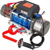 VEVOR Electric Winch 13000lb Load Capacity Truck Winch Compatible with Jeep Truck SUV 85ft/26m Synthetic Rope 12V Power Winch with Wireless Remote ...