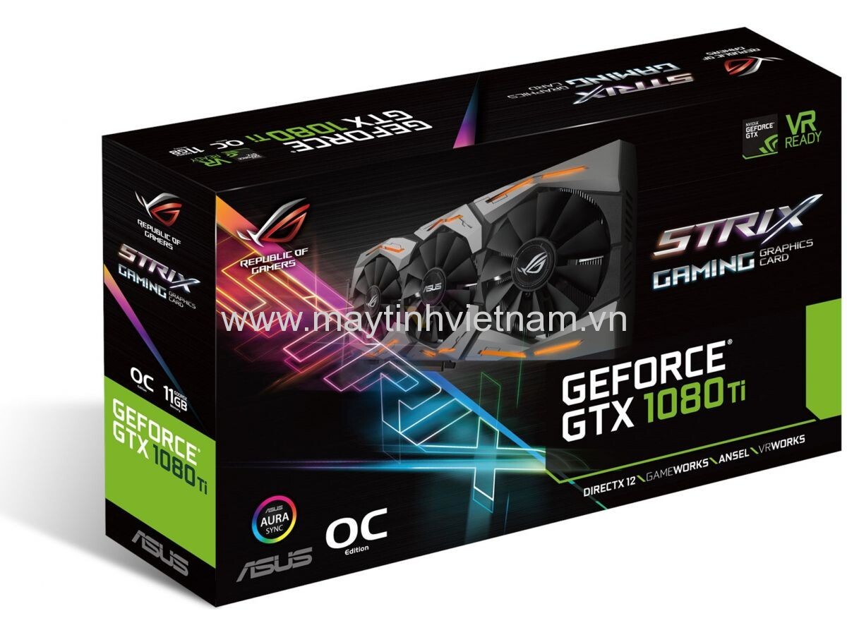 VGA Asus Geforce GTX 1080Ti (GTX1080Ti) ROG Strix Gaming 11G - NVIDIA GeForce GTX 1080 TI