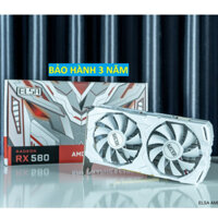VGA Card đồ họa AMD Radeon RX550 RX580 8GB ELSA Unika Trắng Đen 8G/256bit/DDR5 nguồn phụ 8pin - BẢO HÀNH 3 NĂM