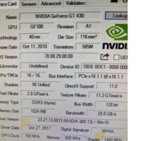 VGA card màn hình GT 430/1g/128bit/d3