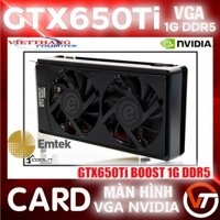 VGA Emtek GTX650Ti Boost 1G DDR5 Mạnh Ngang GTX750 Còn đẹp Full cổng xuất hình HDMI - DP - DVI ( Cũ - 2nd )