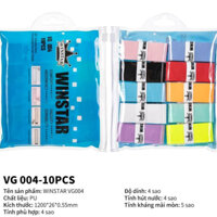 (Vỉ 10 Cái) Cuốn Cán Cầu Lông Winstar VG007 Chính Hãng Cao Cấp Độ Bám Dính Cực Tốt (10 Cái lẫn màu)