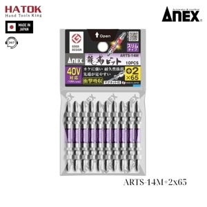 Vỉ 10 mũi vít 2 đầu +2x65mm Anex ARTS-14M+2x65