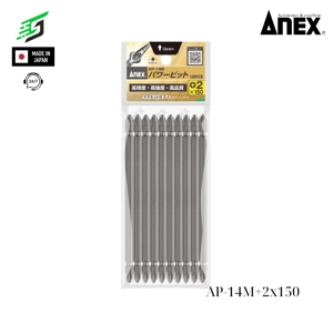 Vỉ 10 mũi vít 2 đầu có từ tính Anex AP- 14M+2x150