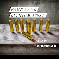 Vỉ 10 PIN FAME VÀNG 18650 dung lượng cao ~ 2000mAh đã test ,3.7v  dùng quạt mini tông đơ,sạc dự phòng Titan Đèn
