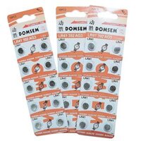 Vỉ 10 Viên Pin AG3 LR41 392A L736F V3GA 1,5V DOMSEM Pin Cúc Áo Thay Thế Cho Đồng Hồ Đeo Tay Các Loại - 5 Vỉ 50 Viên