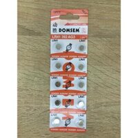 Vỉ 10 Viên Pin AG3 LR41 392A L736F V3GA 1,5V DOMSEM Pin Cúc Áo Thay Thế Cho Đồng Hồ Đeo Tay Các Loại - 1 Vỉ 10 Viên