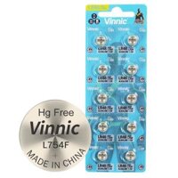 Vỉ 10 viên Pin đồng hồ VINNIC AG5  LR754  LR750  393  SR754SW Chính Hãng