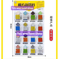 Vỉ 16 Rubik3 3 kèm 16 rubik mini có số, chơi siêu mượt