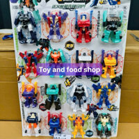 Vỉ 16 Siêu nhân biến hình oto, máy bay loại đẹp ( sỉ đồ chơi, đồ ăn vặt)