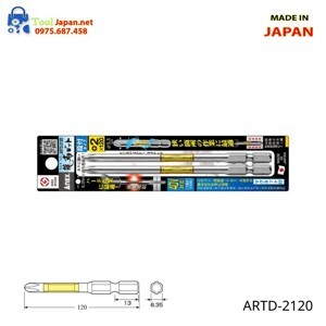 Vỉ 2 mũi vít 1 đầu +2x120mm Anex ARTD-2120