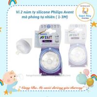 Vỉ 2 núm ty silicone Philips Avent mô phỏng tự nhiên (SCF652/23, 1-3M)