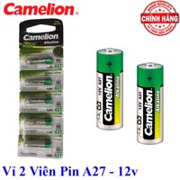 Vỉ 2 viên Pin A27 12V Camelion Alkaline - dùng cho điều kiển cửa cuốn từ xa ôtô điều hòa quạt ...