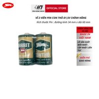 Vỉ 2 Viên Pin Đại Con thỏ R20S 1,5V Nhãn xanh vỉ PVC2