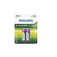 Vỉ 2 viên pin sạc Philips AA NiMH 2450mAh (Xanh lá)