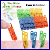 Vỉ 20 Cái Móc Kẹp Treo Quần Áo , Mũ, Nón ,Tất, Vớ Bằng Nhựa Cao Cấp - Kẹp Phơi Đồ Tiện Ích Cứng Cáp, Bền Bỉ, Nhiều Màu Chống Trượt - Móc Kẹp Đơn
