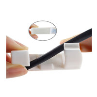 Vỉ 20 nẹp cố định dây điện dán tường, bàn ghế - Trắng