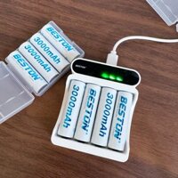 Vỉ 4 Pin Sạc Beston AA AAA Dung Lượng Cao 3000mAh cho micro karaoke, đồ chơi trẻ em, chuột vi tính (Không kèm dock sạc)