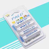 Vỉ 4 viên pin tiểu sạc Palo AA Ni-MH 3000mAh cho máy ảnh ô tô điều khiển...