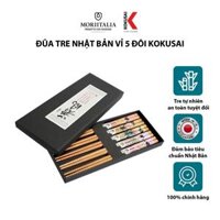 Vỉ 5 đôi đũa tre Kokusai Nhật Bản an toàn, chất liệu tre tự nhiên NDCK-10