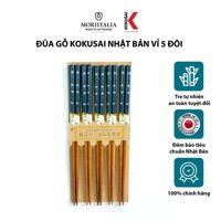Vỉ 5 đôi đũa tre Kokusai Nhật Bản an toàn, chất liệu tre tự nhiên NDCK-23A
