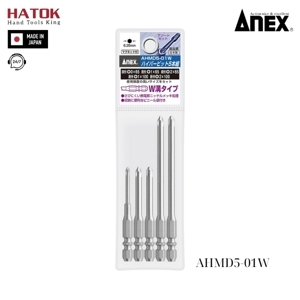 Vỉ 5 mũi vít 1 đầu chuôi ngắn Anex AHMD5-01W