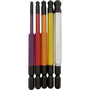 Vỉ 5 mũi vít đầu lục giác bi Anex 3,4,5,6,8mm dài 100mm ACBP5-100L