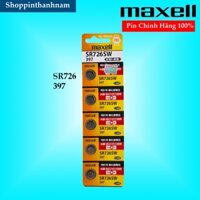 Vỉ 5 Viên Pin Maxell SR726 / SR726SW / 397 Made in Japan Chính Hãng Thay Pin Đồng Hồ Đeo Tay