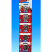 Vỉ 5 viên pin nút Panasonic CR2450 3V Lithiumdùng cho đồng hồ, máy tính, smartkey ...