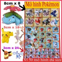 Vỉ 50 con thú nhựa pokemon loại VIP