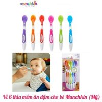 Vỉ 6 Thìa mềm ăn dặm cho bé Munchkin Mỹ (chính hãng Ánh Dương) MK10062