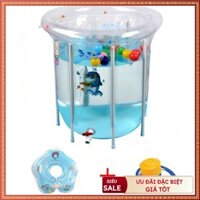 [Ví airpay nhập AP10KDEC1 giảm 10k] Bể bơi phao thành cao trong suốt Doctor Dolphin + Tặng phao cổ + bơm hơi