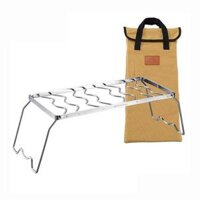 Vỉ Bếp Nướng Than Củi Bằng Thép Không Gỉ Gấp Di Động Để Cắm Trại Ngoài Trời Nấu Ăn Dã Ngoại Campingmoon - Nhiều Màu - Ms-1015