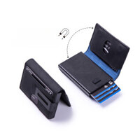 Ví bỏ túi chặn RFID mỏng Hộp đựng thẻ bật lên tối giản có hộp đựng thẻ tín dụng đóng từ tính