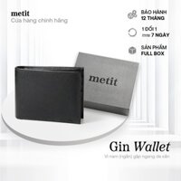 Ví/ Bóp Da Nam Dáng Ngang Size Nhỏ, Ví đựng tiền mini Da nhập nhẩu cao cấp, Kèm Full Hộp, Chính hãng Metit - Gin Wallet