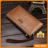 Ví Bóp Dài Da Mềm Đẹp Cầm Tay Nam Nữ Cao Cấp Kiểu Dáng BULUO 1 Ngăn Khóa Thành 2 Ngăn Lớn Kèm Dây Đeo Thời Trang ST955