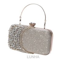 Ví Cầm Tay Đính Kim Cương Giả Hình Chữ Nhật Sang Trọng Cho Nữ