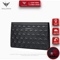Ví Cầm Tay Nam Da Bò, Clutch Nam Hàng Hiệu WilliamPoLo Túi kẹp nách nam Cao Cấp WLC11 size 28cm