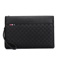 Ví cầm tay nam da thời trang dạo phố dạng hộp bảng lớn caro Màu Trơn NKN 24Shalla