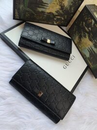 Ví Cầm Tay Nữ Gucci Nơ Màu Đen
