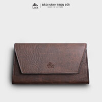 Ví cầm tay nữ hình chữ nhật phối nắp gập Lata VN67 - Nâu