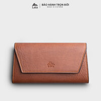 Ví cầm tay nữ hình chữ nhật phối nắp gập Lata VN67 - Bò đậm