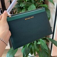 Ví cầm tay nữ Michael Kors green leather